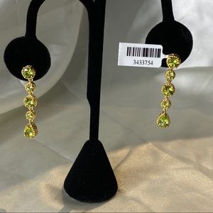 Peridot Drop Earrings in Vermeil YG/925 Silver